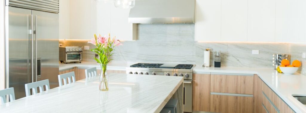 New Stone Countertops in a Luxurious Modern Kitchen