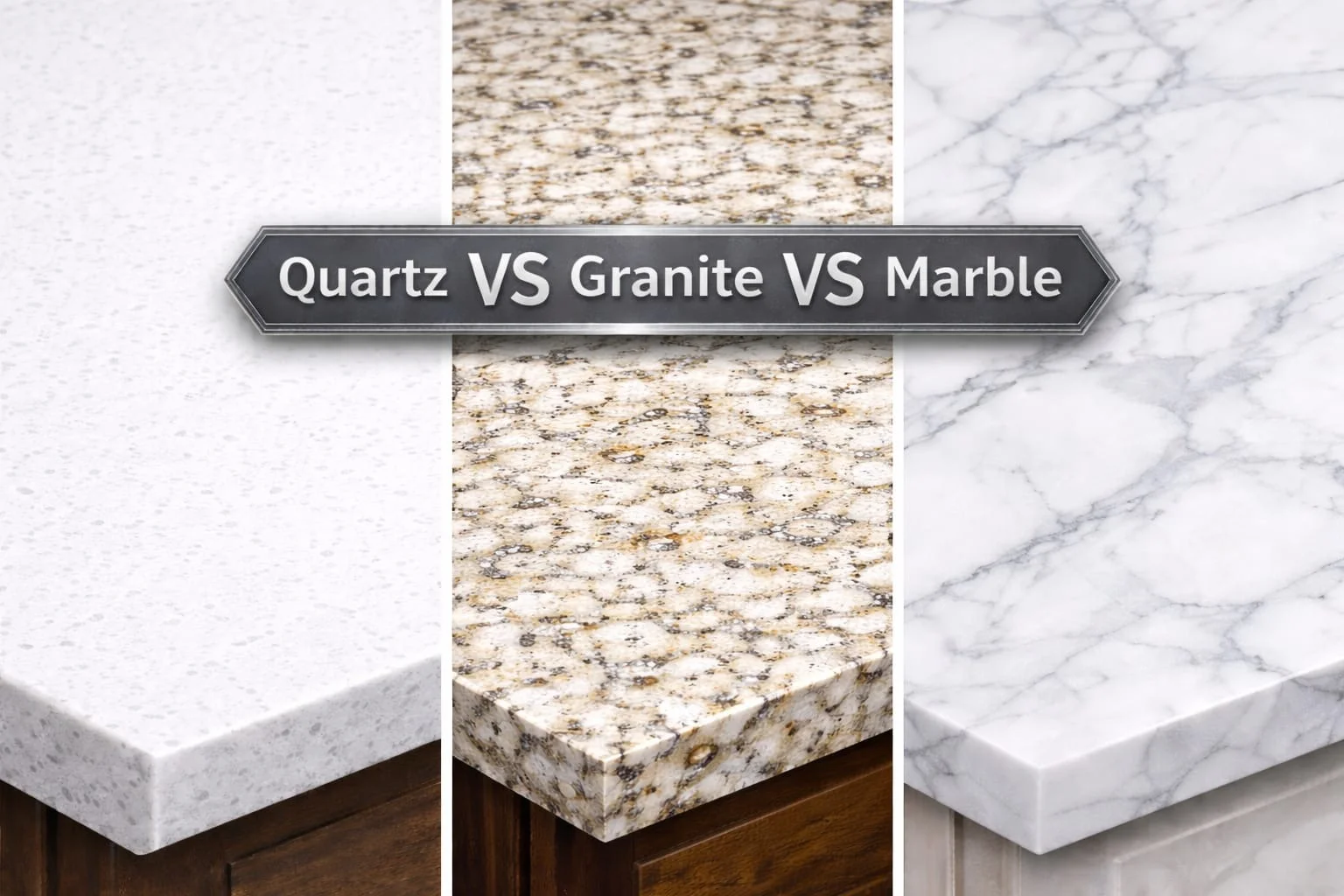 Quartz vs Granite vs Marble countertops