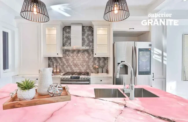 Pink and Rose Quartz Countertops