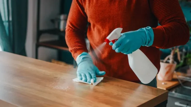Best disinfectant for kitchen countertops spray cleaning modern kitchen surface safely