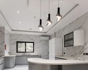Modern kitchen with elegant Granite Quartz Countertops showcasing a polished finish and premium design.