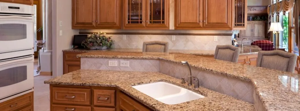 Warm Granite Countertop Colors in a Post Modern Kitchen