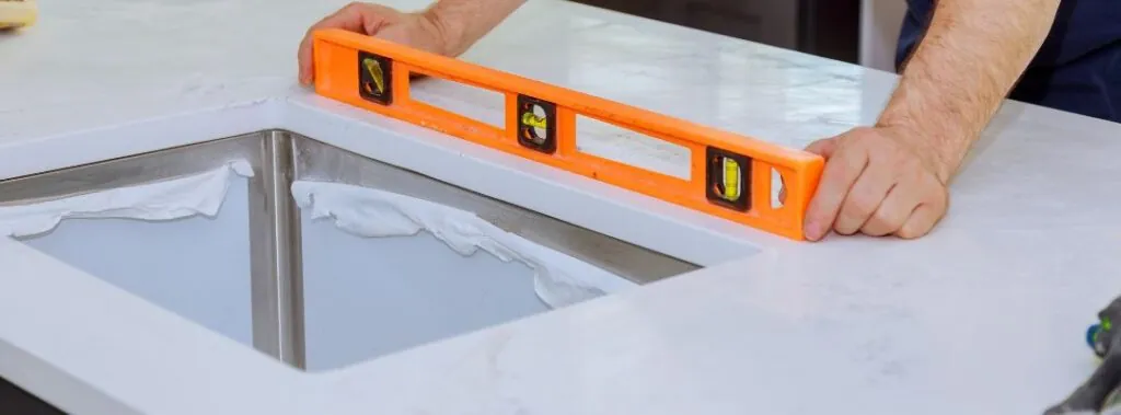 leveling and measuring granite